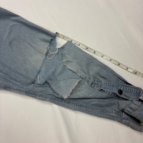 RRL Double RL Ralph Lauren Chambray Work Shirt Button Up Distressed XL - Picture 8 of 13